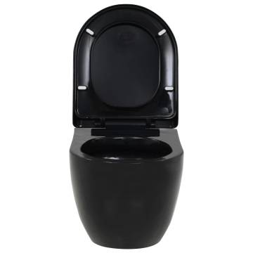 Wall-Hung Toilet with Concealed Cistern - Ceramic Black