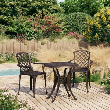 3 Piece Bistro Set - Elegant Cast Aluminium Bronze Furniture