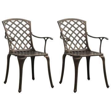 3 Piece Bistro Set - Elegant Cast Aluminium Bronze Furniture