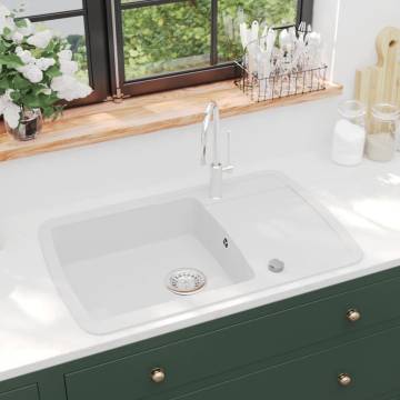 Granite Kitchen Sink Single Basin White - Durable & Stylish