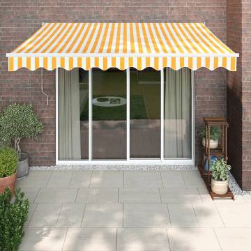 Retractable Yellow & White Awning 3x2.5m | Durable & Stylish