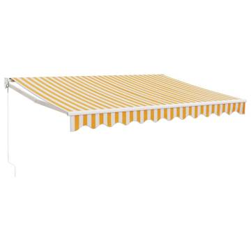 Retractable Yellow & White Awning 3x2.5m | Durable & Stylish