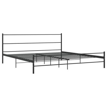 Black Metal Bed Frame 180x200 cm Super King - Hipomarket