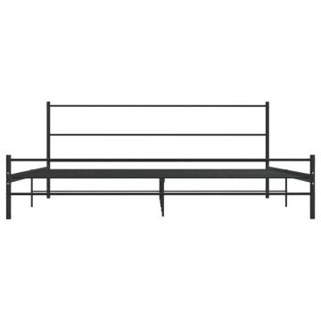 Black Metal Bed Frame 180x200 cm Super King - Hipomarket