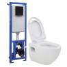 Wall-Hung Toilet with Concealed High Cistern Ceramic Colour white and black 