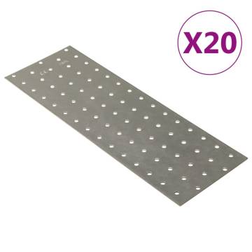 Perforated Plates 20 pcs | Galvanised Steel 300x100 mm