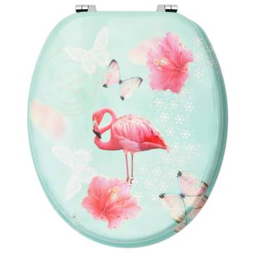 Flamingo Design WC Toilet Seats with Lid - 2 pcs MDF