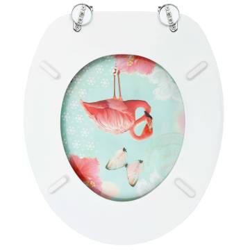 Flamingo Design WC Toilet Seats with Lid - 2 pcs MDF