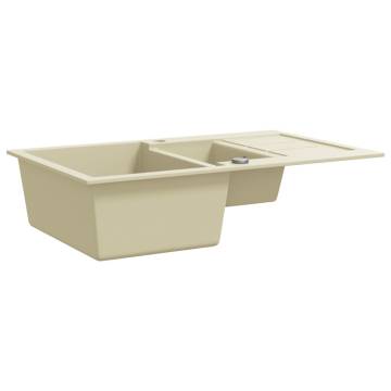 Granite Kitchen Sink Double Basins Beige - Durable & Stylish