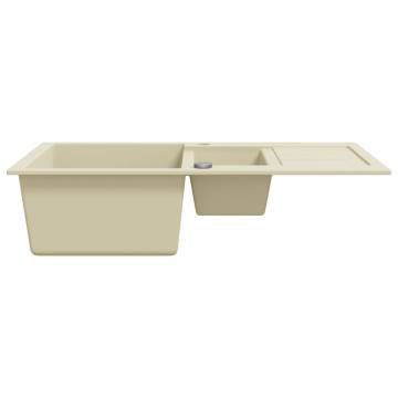 Granite Kitchen Sink Double Basins Beige - Durable & Stylish