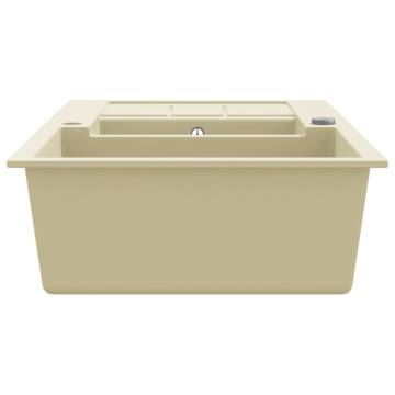 Granite Kitchen Sink Double Basins Beige - Durable & Stylish