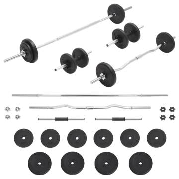 30 kg Barbell and Dumbbell Set - Versatile Workout Options