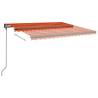 Manual Retractable Awning with LED 5x3.5 m - Orange & Brown