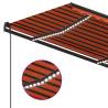 Manual Retractable Awning with LED 5x3.5 m - Orange & Brown