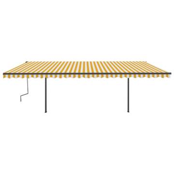 Manual Retractable Awning 6x3.5m - Yellow & White