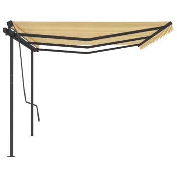 Manual Retractable Awning 6x3.5m - Yellow & White