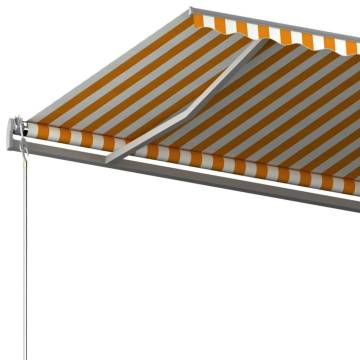 Manual Retractable Awning 6x3.5m - Yellow & White