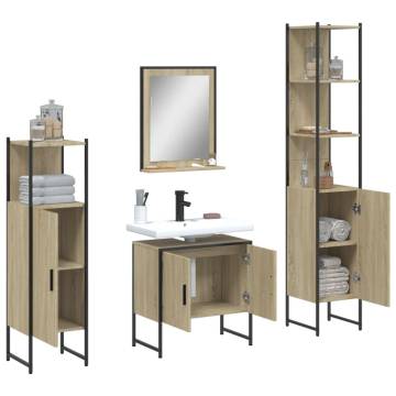 4 Piece Bathroom Cabinet Set in Sonoma Oak - Stylish Storage