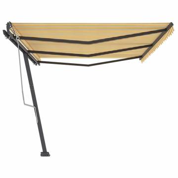 Freestanding Manual Retractable Awning 600x350 cm - Yellow & White