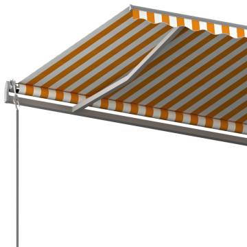 Freestanding Manual Retractable Awning 600x350 cm - Yellow & White