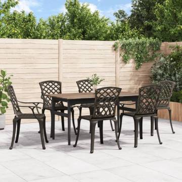 Garden Chairs 6 pcs Cast Aluminium Bronze - Durable & Stylish