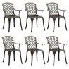 Garden Chairs 6 pcs Cast Aluminium Bronze - Durable & Stylish