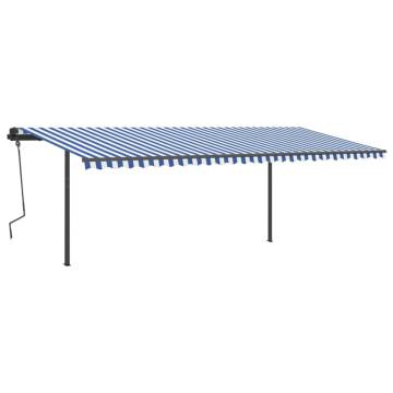 Buy Manual Retractable Awning 6x3m - Blue & White | HipoMarket