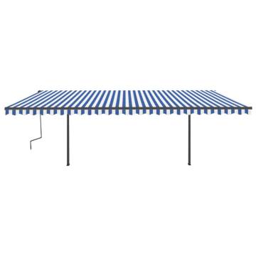 Buy Manual Retractable Awning 6x3m - Blue & White | HipoMarket