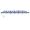 Buy Manual Retractable Awning 6x3m - Blue & White | HipoMarket