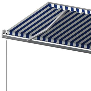 Buy Manual Retractable Awning 6x3m - Blue & White | HipoMarket