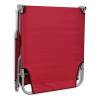 Folding Sun Lounger - Red, Powder-coated Steel | HipoMarket