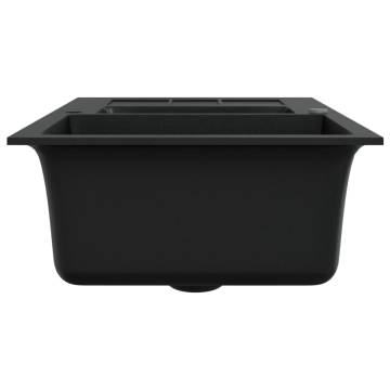 Granite Kitchen Sink Double Basins Black - Durable & Stylish