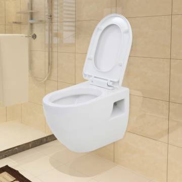 Wall-Hung Toilet Ceramic White - Sleek Design & Comfort