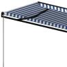 Manual Retractable Awning 400x350cm Blue & White - Hipo Market