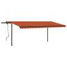 Manual Retractable Awning 5x3m - Orange & Brown | Hipomarket