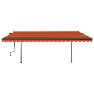 Manual Retractable Awning 5x3m - Orange & Brown | Hipomarket