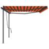 Manual Retractable Awning 5x3m - Orange & Brown | Hipomarket