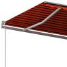 Manual Retractable Awning 5x3m - Orange & Brown | Hipomarket