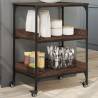 Kitchen Trolley Brown Oak 60x41x80.5 cm Engineered Wood Colour brown oak 