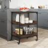 Brown Oak Kitchen Trolley - Versatile Storage Solution | Hipo Market