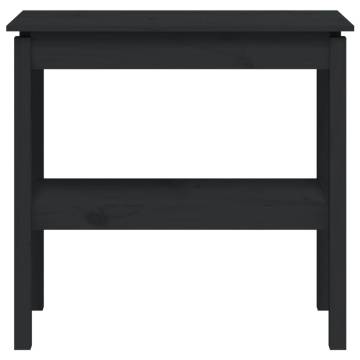 Elegant Black Console Table - Solid Pine Wood 80x40x75 cm