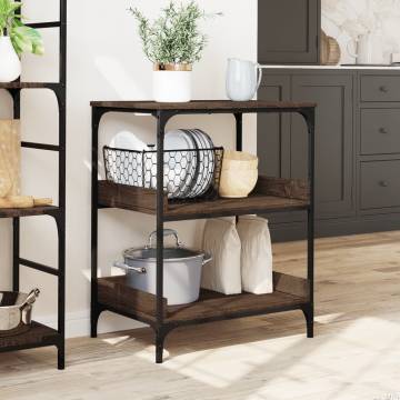 Brown Oak Kitchen Trolley - Versatile Storage Solution | Hipo Market