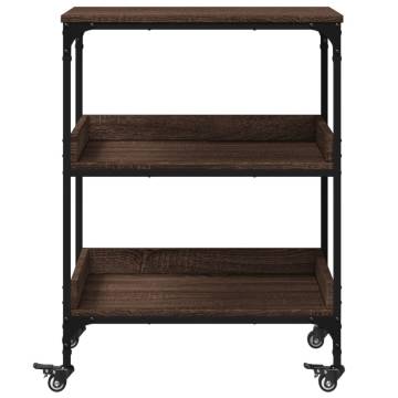 Brown Oak Kitchen Trolley - Versatile Storage Solution | Hipo Market