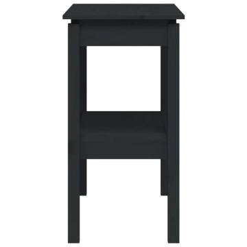 Elegant Black Console Table - Solid Pine Wood 80x40x75 cm