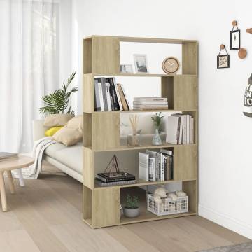 Stylish Book Cabinet Room Divider - Sonoma Oak 100x24x155 cm