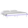 LED Bed Frame White 160x200 cm - Solid Wood Elegance