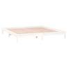 LED Bed Frame White 160x200 cm - Solid Wood Elegance