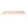 LED Bed Frame White 160x200 cm - Solid Wood Elegance