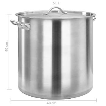 50L Stainless Steel Stock Pot - Durable Kitchen Essential