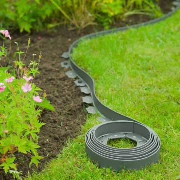 Nature Garden Border Edging 5cmx10m Grey - Durable & Flexible